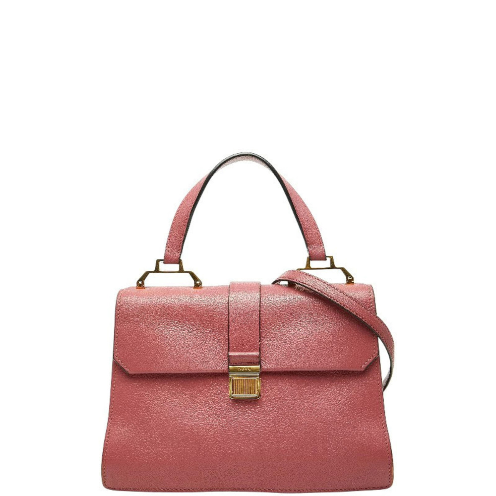 Miu Miu pink leather Madras Top Handle Bag